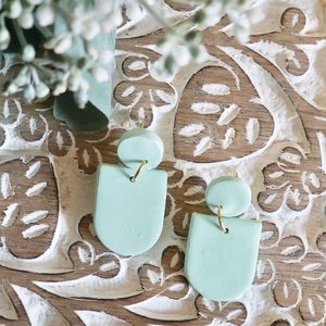 Clay Mint Green Art Deco Earrings